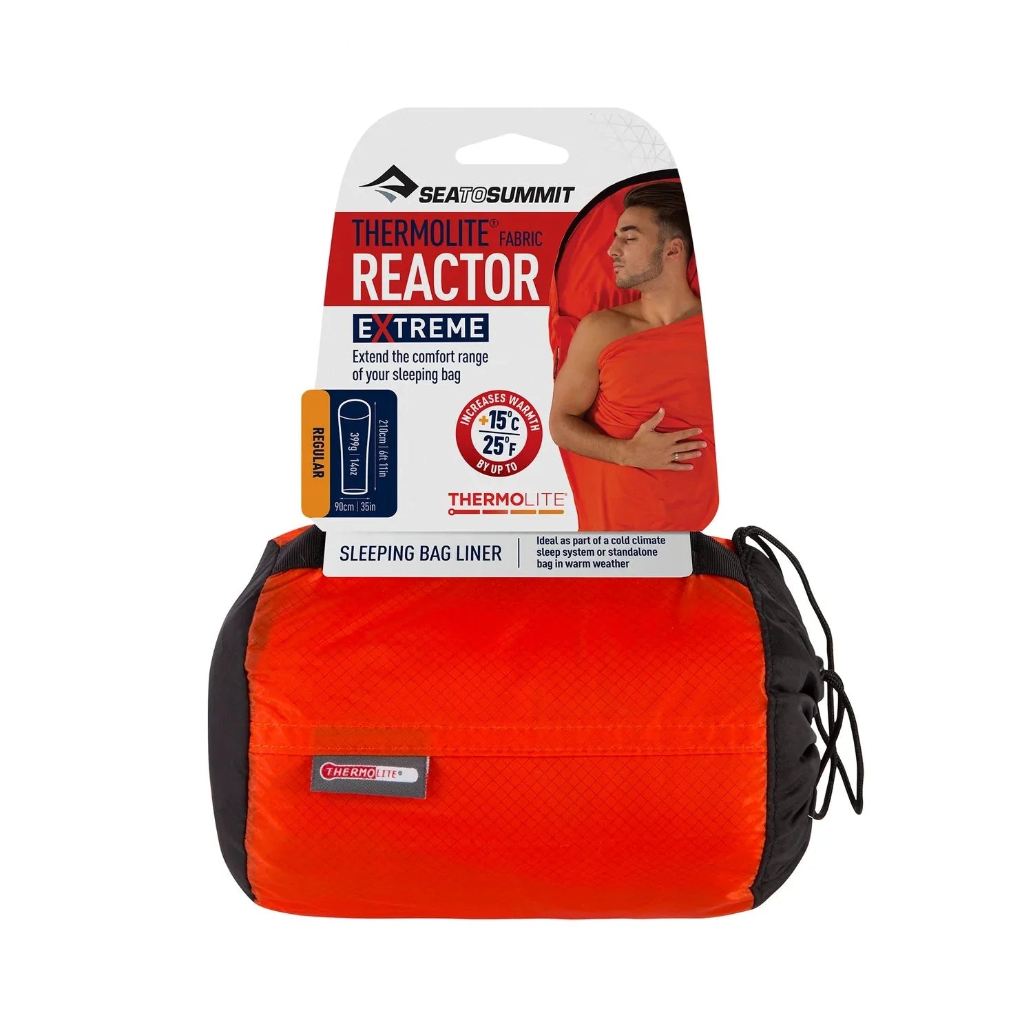 camping lantern with bright LED light -THERMOLITE REACTOR EXTREME SLEEPING BAG LINER