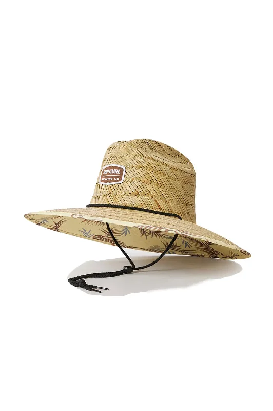 women’s cotton bucket hat -Rip Curl Mix Up Straw Hat - Vintage Yellow