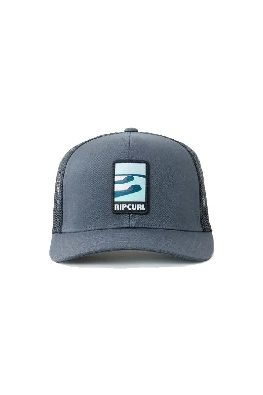 outdoor hiking baseball cap -Rip Curl Custom Curve Trucker Hat - Washed Black