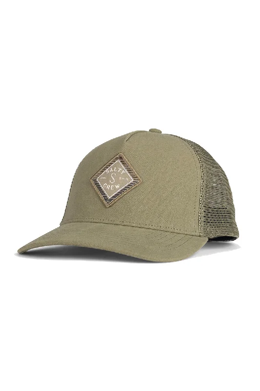 warm winter fedora hat -Salty Crew Faded Retro Trucker Hat - Olive