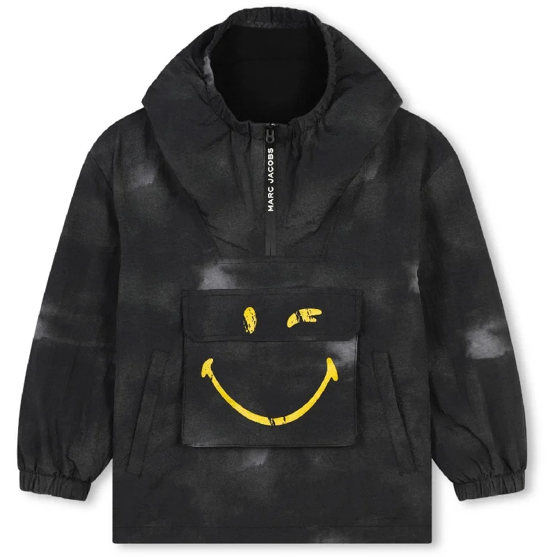 trekking poles with folding design -Marc Jacobs Black Hooded Windbreaker