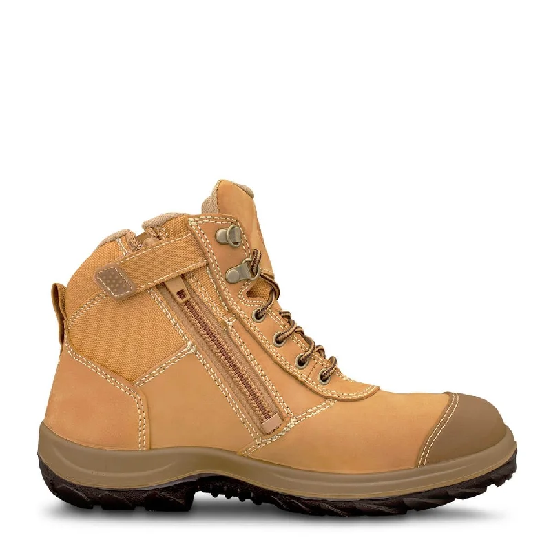 camping gear with emergency whistle -Oliver 34 Series Black or Wheat Zip Sided Safety Boot