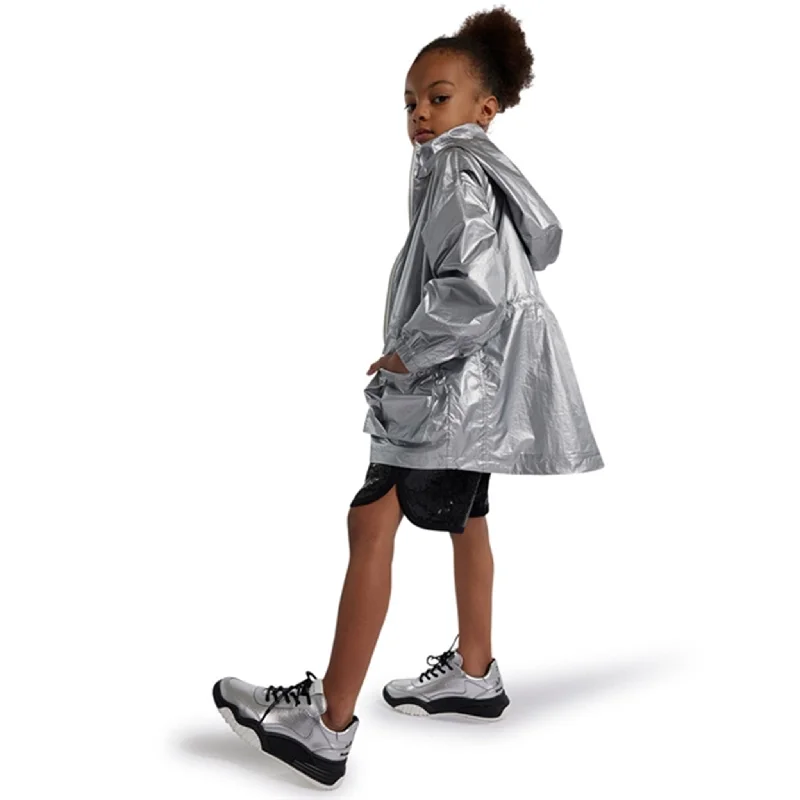 camping gear with reflective coatings -Little Marc Jacobs Light Grey Hooded Windbreaker