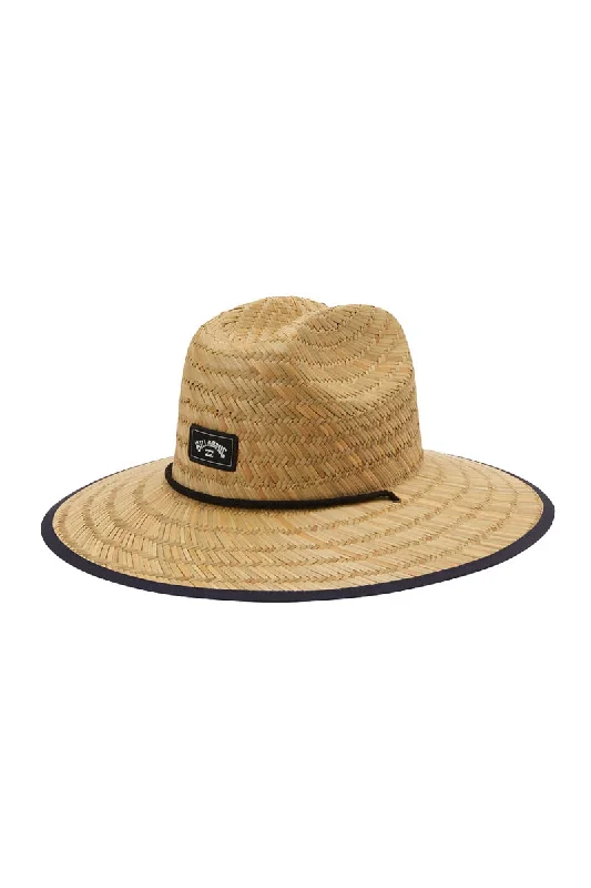 cool flat cap for men -Billabong Tides Straw Hat - Washed Blue