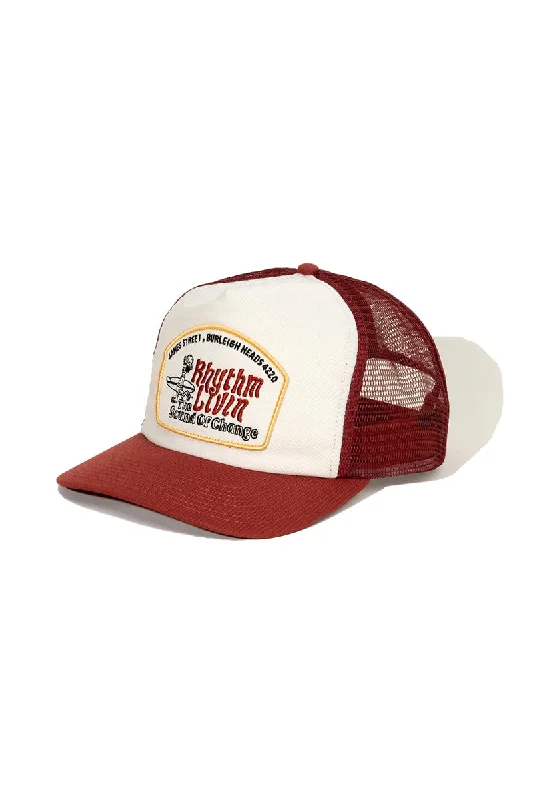 trendy fisherman’s hat -Rhythm Pathway Trucker Cap - Red