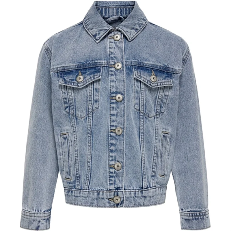 camping gear with all-weather protection -Kids ONLY Light Blue Denim Ocean Oversize Denim Jacket