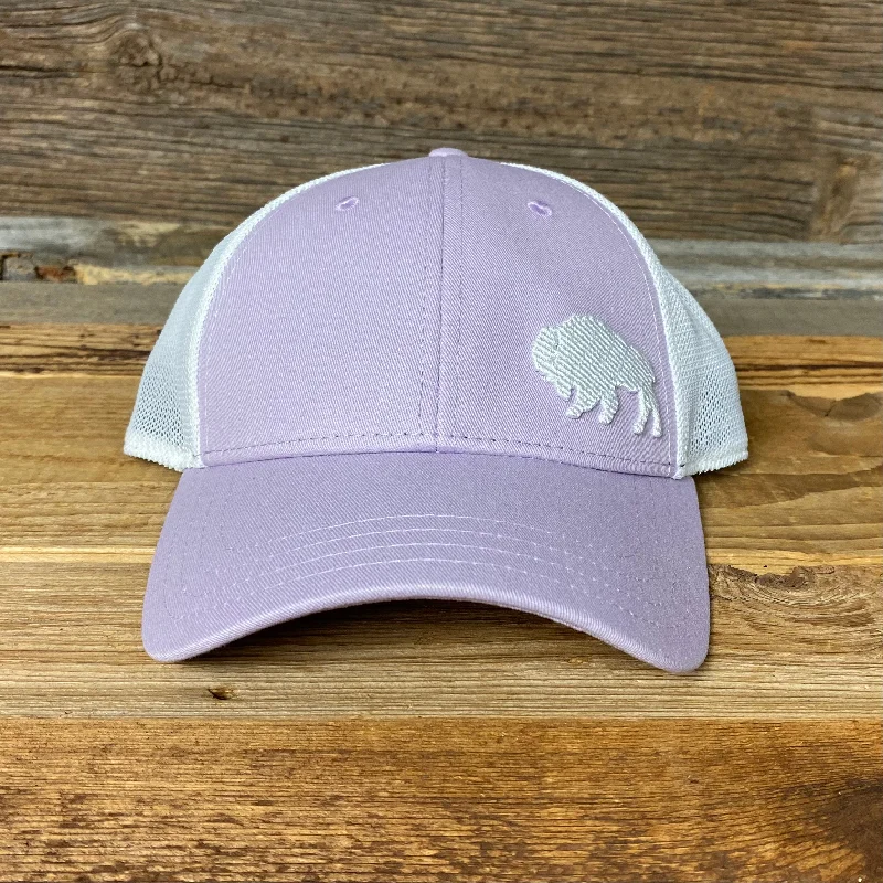 leather fedora for men -Surf Wyoming® First Park Bison Trucker - Lilac