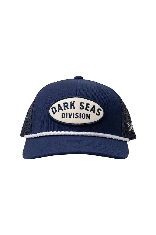 men’s snapback hat with logo -Dark Seas Clubhouse Hat - Navy