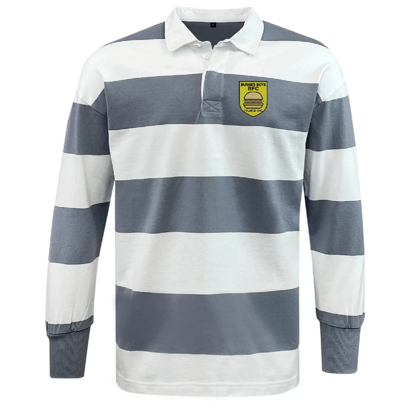 trekking poles with anti-shock feature -Burger Boys RFC Classic Long Sleeve Hooped Rugby Jersey