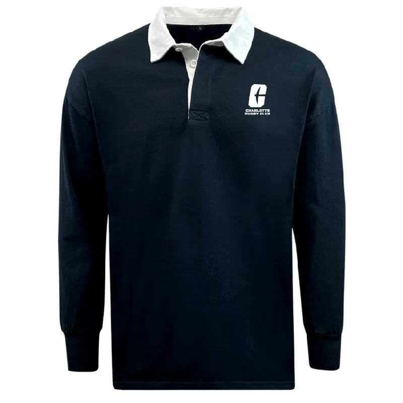 camping gear with emergency whistle -UNC Charlotte Classic Long Sleeve Solid Rugby Jersey