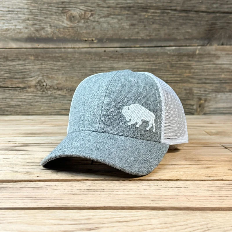 outdoor hiking baseball cap -Surf Wyoming® First Park Trucker - Grey Heather