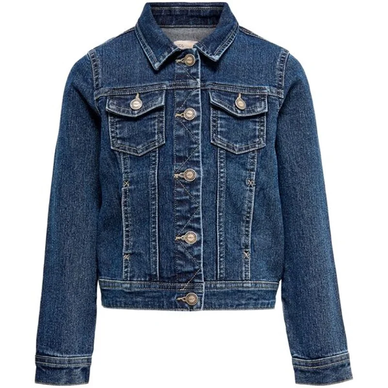 hiking jacket with venting zippers -Kids ONLY Medium Blue Denim Sara Jacket