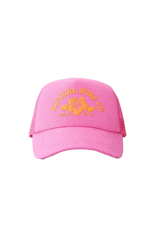 versatile sun hat for women -Rip Curl Mixed Revival Trucker Hat - Pink