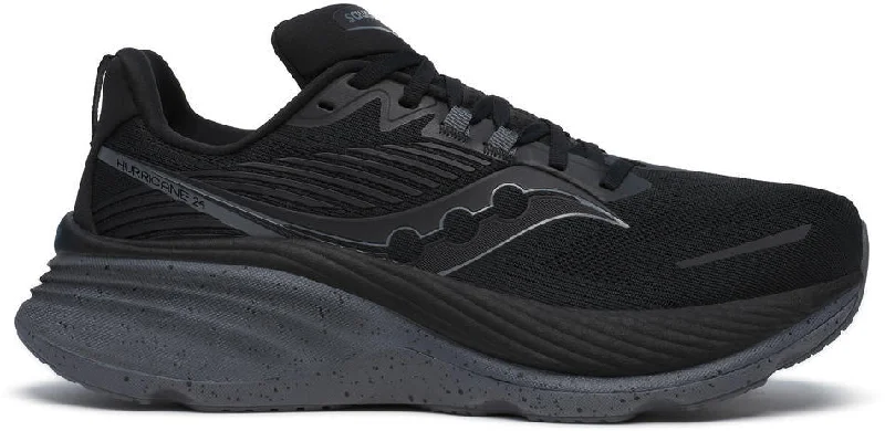 trekking socks with blister prevention technology -Saucony Hurricane 24 Mens Running Shoes - Black