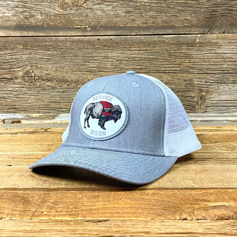 women’s casual wool hat -Surf Wyoming® Service Bison Trucker Hat - Heather Grey