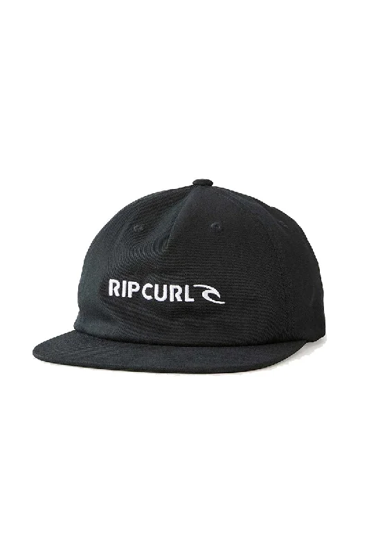 fashion wool beret hat for winter -Rip Curl Brand Icon Flexfit Adjustable Cap - Black