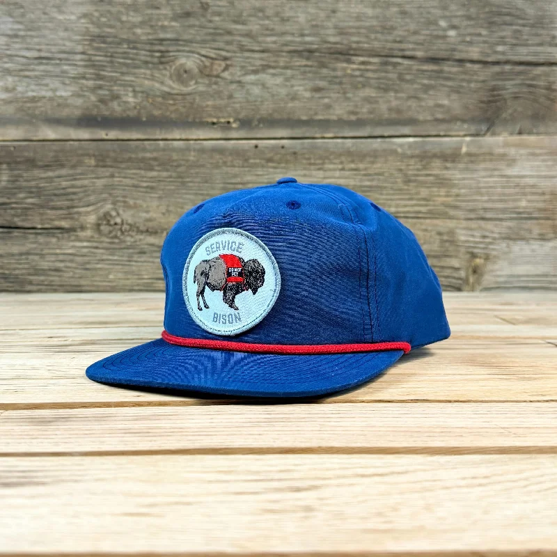 women’s retro sun hat -Service Bison Patch Gramps Hat - Navy/Red