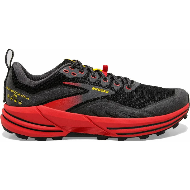 trekking shoes with high ankle support -Brooks Cascadia 16 Mens Trail Running Shoes - Black