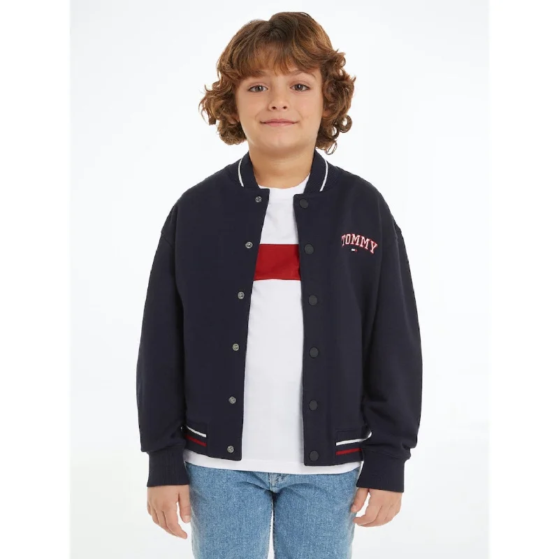 portable solar charger for hiking -Tommy Hilfiger Desert Sky U Varsity Embroidery Bomber Jacket