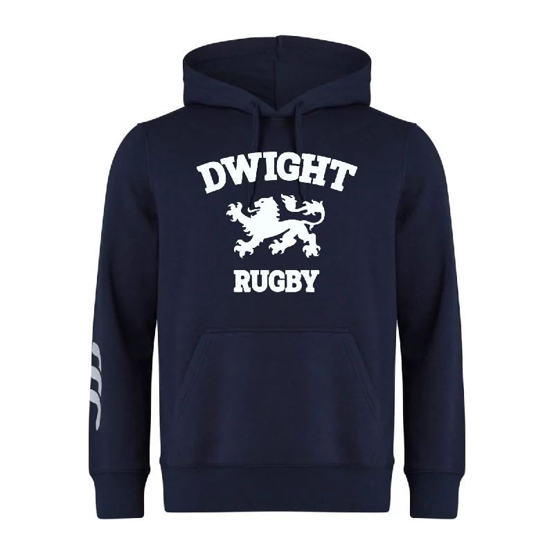 trekking boots with rugged outsole -Dwight Rugby White Logo Club Hoodie by Canterbury