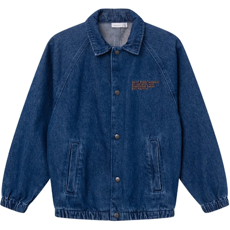 camping gear with compact design -Name it Dark Blue Denim Kasper Denim Shirt