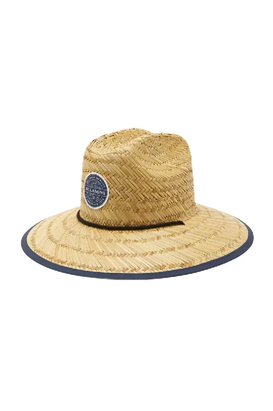 premium felt fedora for men -Billabong Tides Patch Straw Lifeguard Hat - Dark Blue