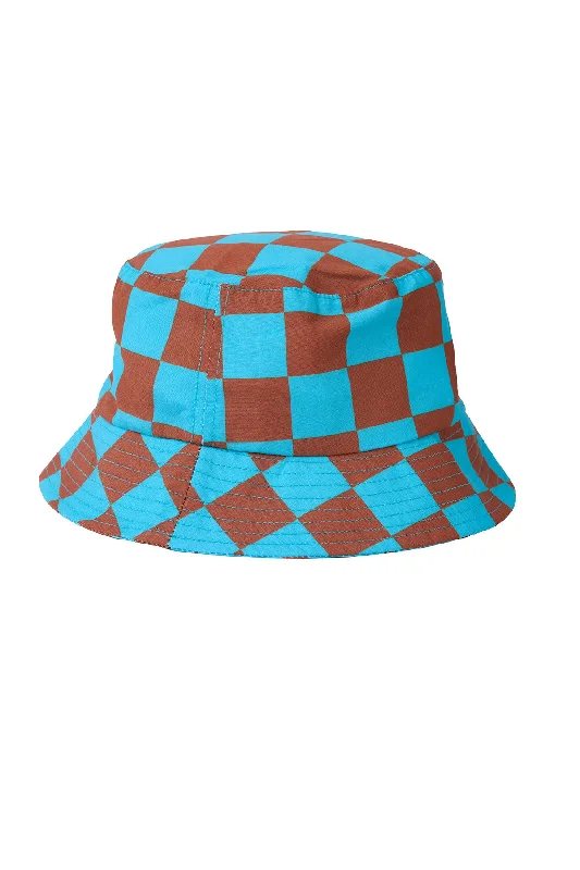 men’s sporty cap with logo -Caribbean Checks / Bucket Hat