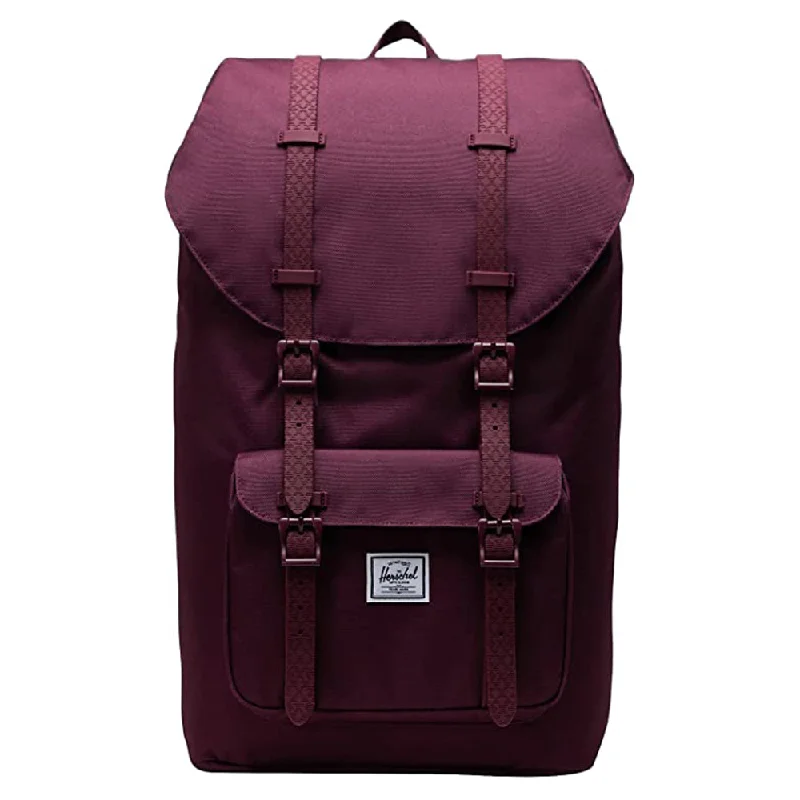 trekking poles with comfortable grips -Herschel Unisex Plum Little America Fig One Size Backpack - 10020-04972-OS