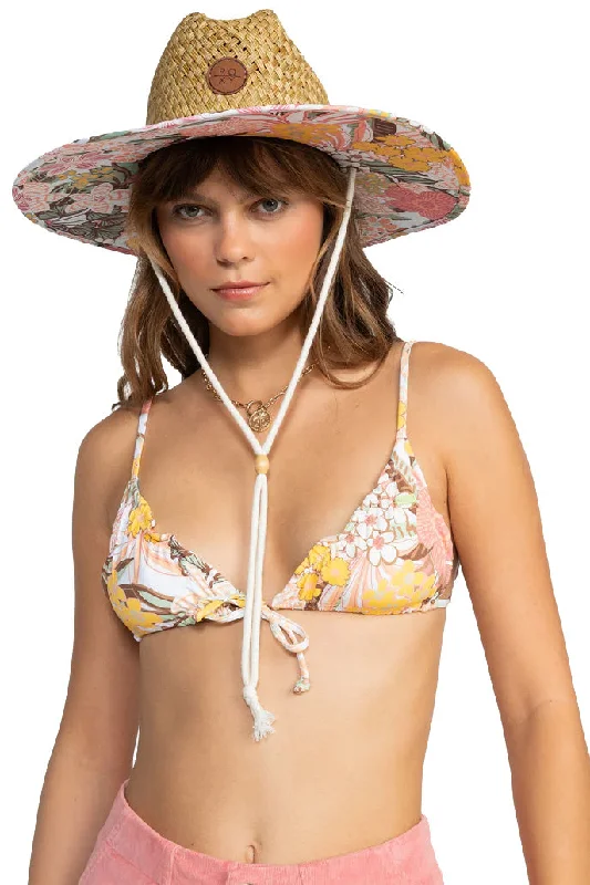 stylish hat for casual days -Roxy Pina To My Colada Sun Hat - White Viva La Vida