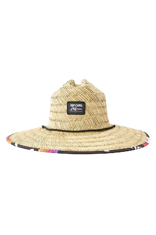 cozy cotton hat for winter wear -Rip Curl Hoffman Straw Hat - Black