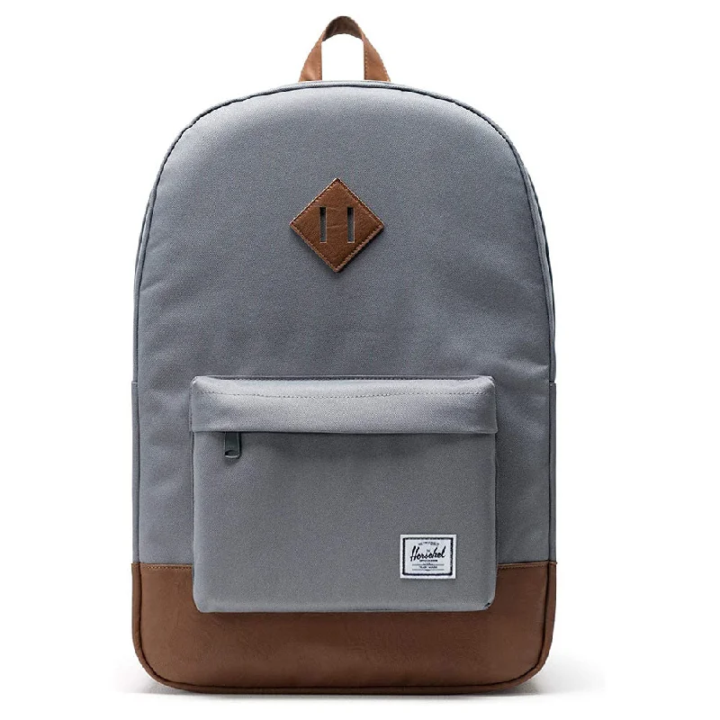 trekking boots with breathable mesh -Herschel Unisex Grey/Tan Synthetic Leather Classic 21.5L Heritage Backpack - 10007-00061-OS