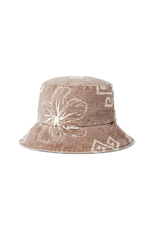 cool embroidered baseball cap -Rip Curl Mixed UPF Bucket Hat - Brown