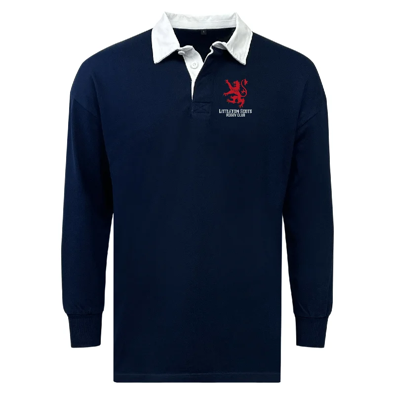 trekking jacket with waterproof zippers -Littleton Scots Rugby Classic Long Sleeve Solid Rugby Jersey