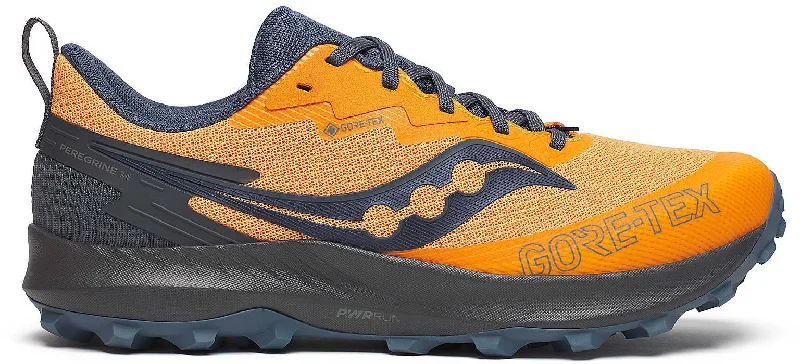 camping gear with all-weather protection -Saucony Peregrine 14 GORE-TEX Mens Trail Running Shoes - Orange