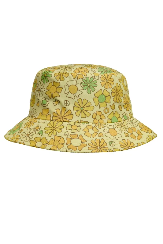 casual snapback hat for men -Surfy Birdy Chartreuse / Surfy 60s / Surfy Birdy x Seaesta Surf Bucket Hat