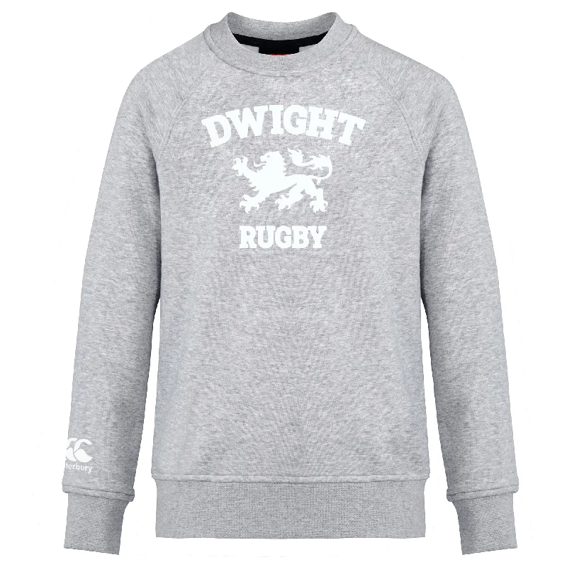 trekking jacket for protection against wind -Dwight Rugby White Logo Club Crew Sweatshirt by Canterbury