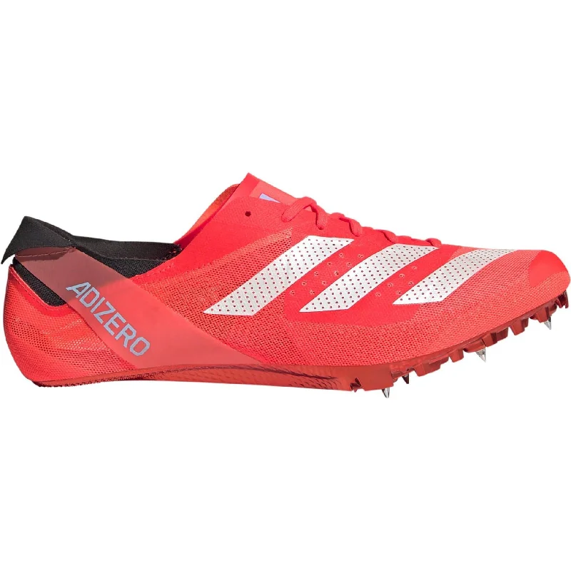 hiking boots with aggressive tread pattern -adidas Adizero Finesse Running Spikes - Red