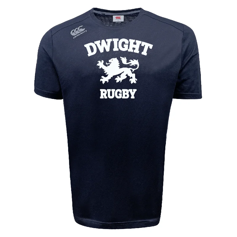 camping gear for remote locations -Dwight Rugby White Logo Tempo Vapodri T-Shirt by Canterbury