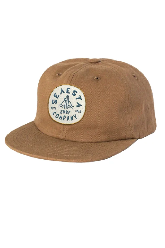 outdoor winter hat for men -Shoreline Patch Snapback Hat / Tan