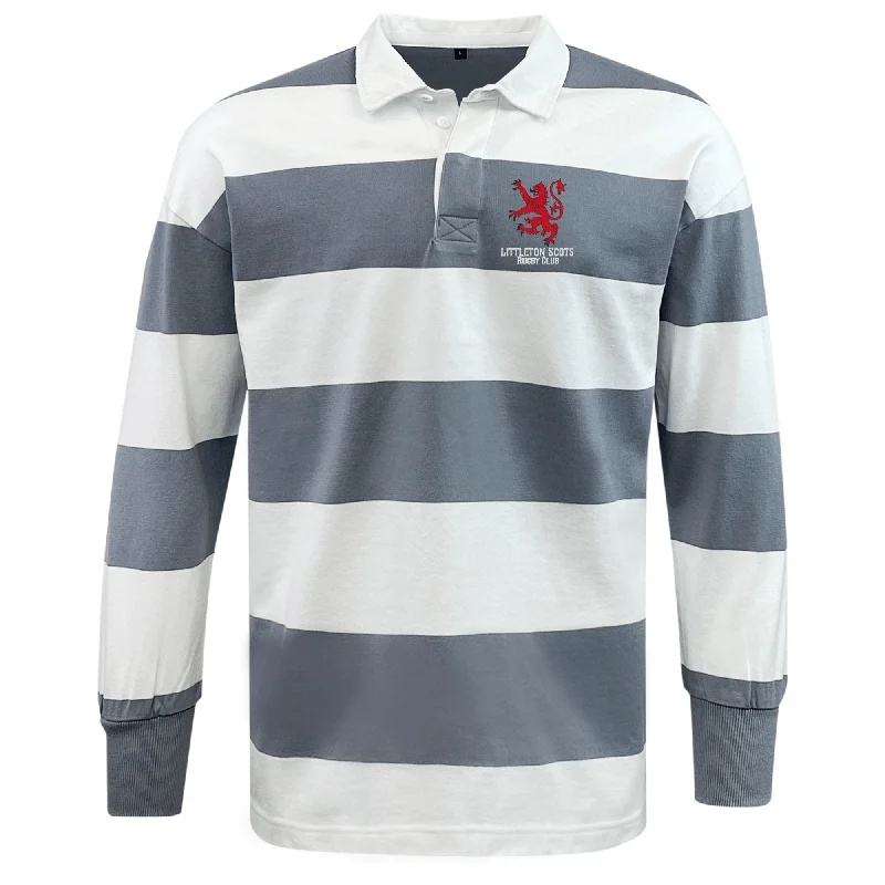 trekking boots with breathable mesh -Littleton Scots Rugby Classic Long Sleeve Hooped Rugby Jersey