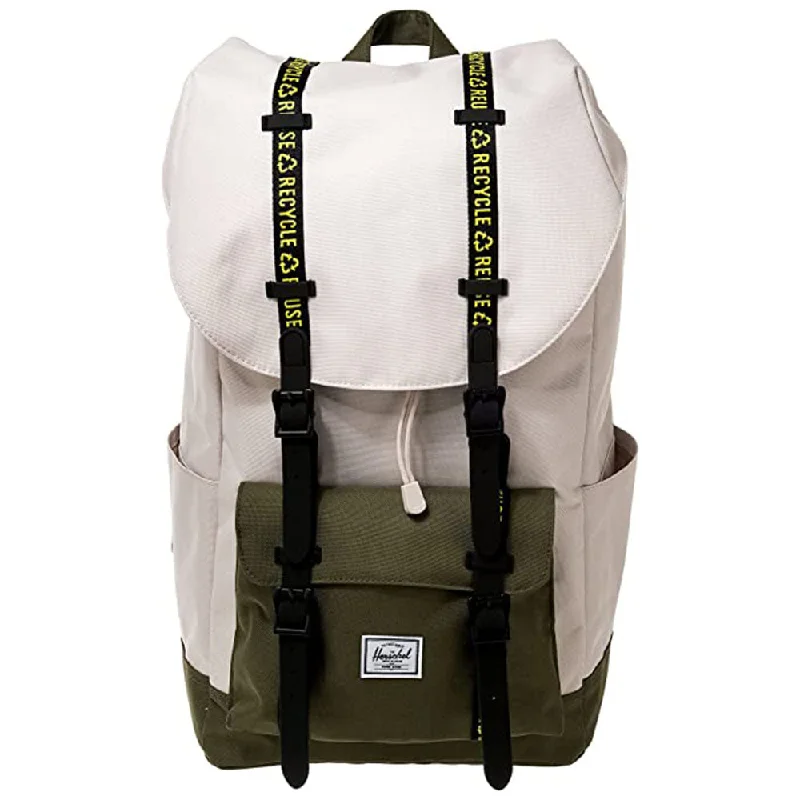 trekking boots with high tread -Herschel Unisex Green 25L Little America Backpack - 10972-05457-OS