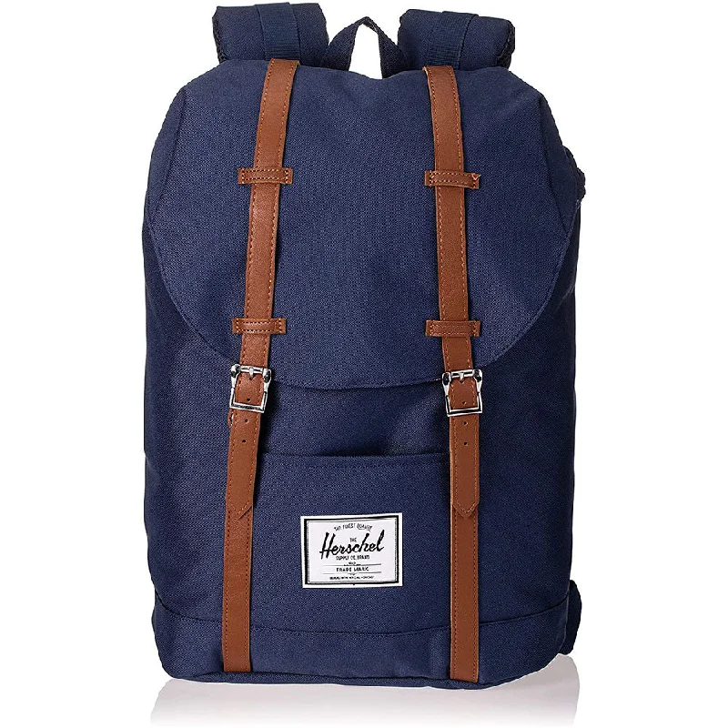 trekking poles with anti-slip grip -Herschel Unisex Navy Polyester Classic 19.5L Backpack - 10066-00007-OS