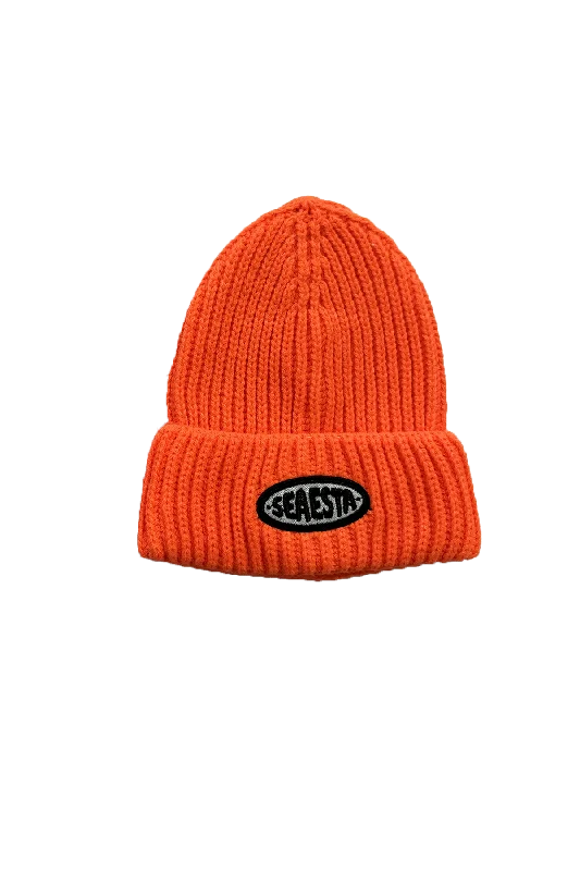 men’s cool snapback hat -Patch Beanie / Youth / Papaya