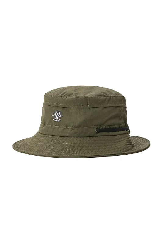 men’s wide-brim straw hat -Rip Curl Searchers Tech-Mid Brim Hat - Olive