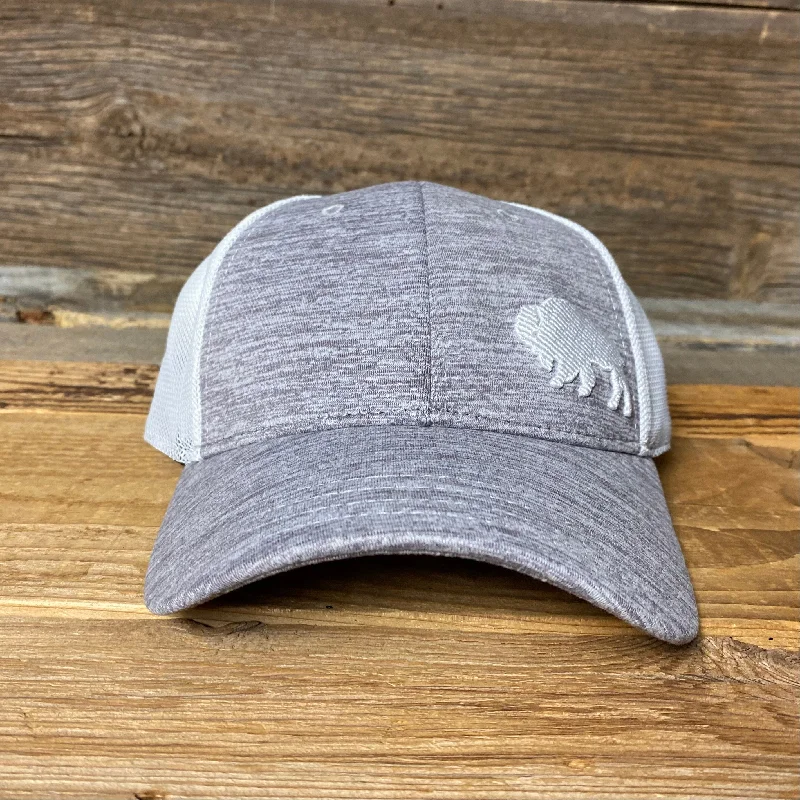 waterproof outdoor hat -Surf Wyoming® First Park Bison Trucker - Light Grey Melange