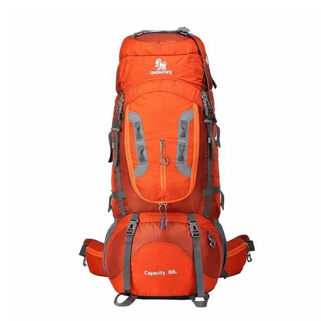 trekking shoes with rugged durability -80L Large Capacity Camping Outdoor Trekking Hiking Rucksack