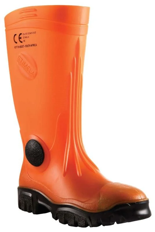 camping gear for long camping trips -Stimela Commander Safety Gumboots (Hi Vis Orange) FWG907