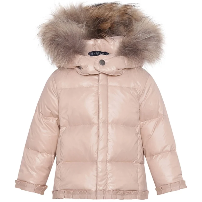 trekking shoes with ankle protection system -Ver de Terre Featherlight Baby Girls Down Jacket w. Fur Mahogany Rose