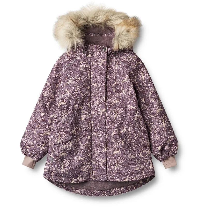 camping gear with all-weather protection -Wheat Purple Tulips Jacket Mathilde Tech