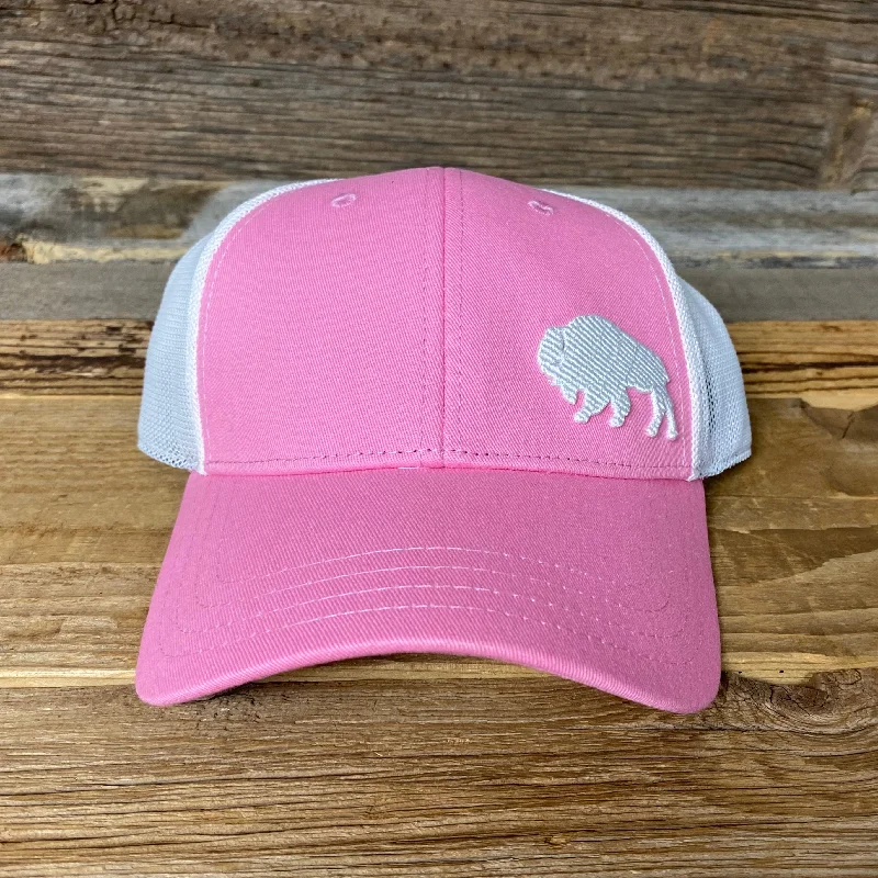 men’s trucker cap -Surf Wyoming® First Park Bison Trucker - Pink